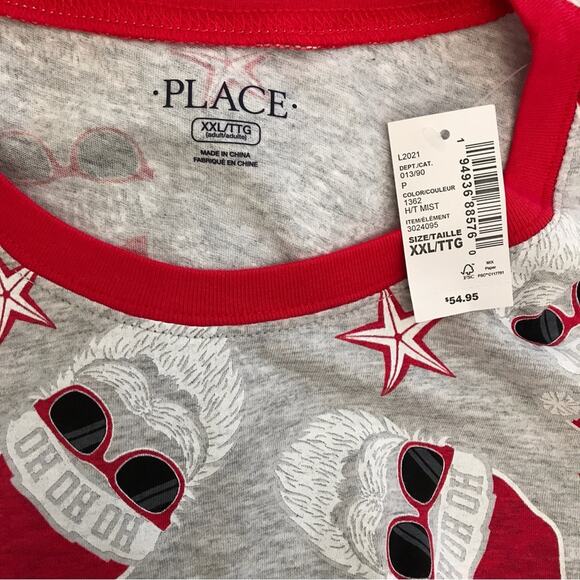 Children's Place NWT Pajamas Christmas Santa Claus Unisex Glow in Dark 2X - Picture 5 of 7